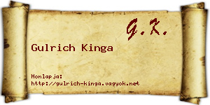 Gulrich Kinga névjegykártya